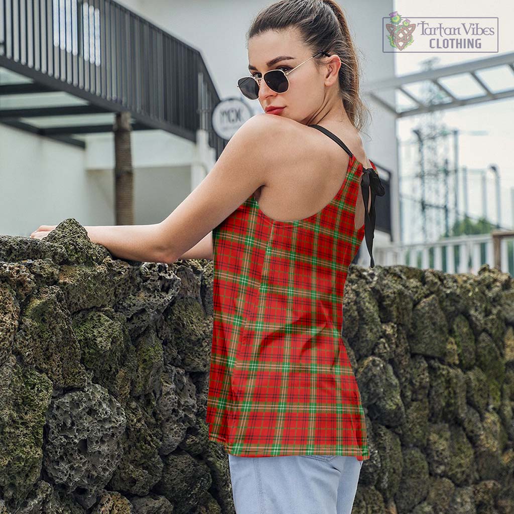 Tartan Vibes Clothing Morrison Red Modern Tartan Loose Halter Neck Camisole