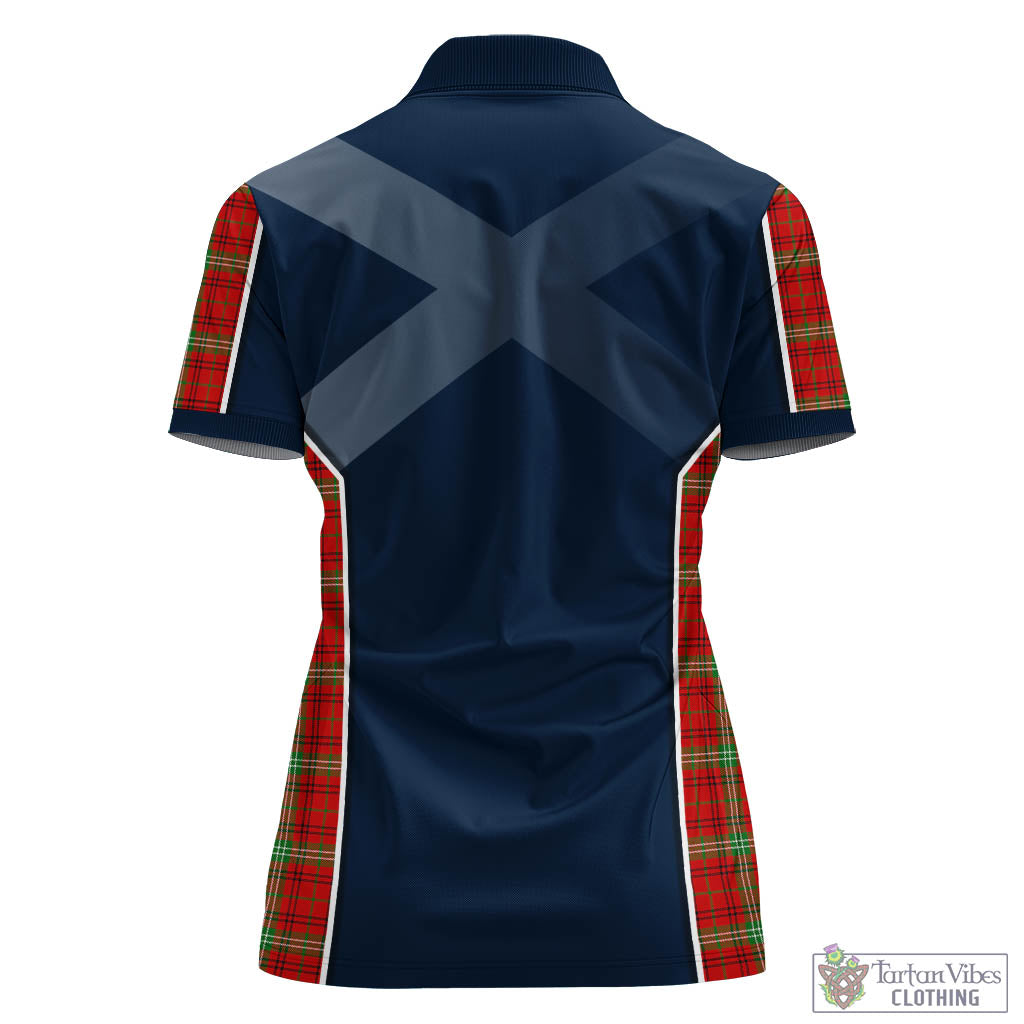 Tartan Vibes Clothing Morrison Red Modern Tartan Women's Polo Shirt with Family Crest and Scottish Thistle Vibes Sport Style