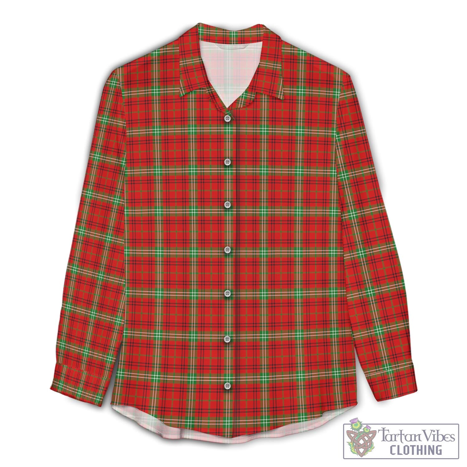 Morrison Red Modern Tartan Womens Casual Shirt