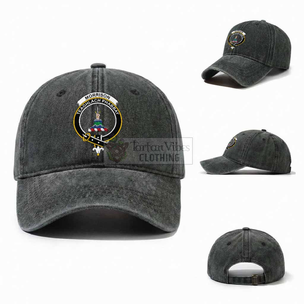 Morrison Scottish Clan Crest Washed Baseball Cap One Size (Adjustable) Dark Green - Tartan Vibes Clothing