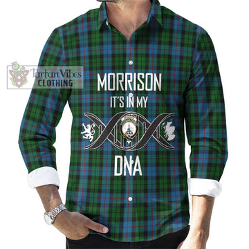 Morrison Society Tartan Long Sleeve Button Shirt with Family Crest DNA In Me Style