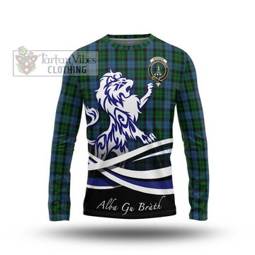 Morrison Society Tartan Long Sleeve T-Shirt with Alba Gu Brath Regal Lion Emblem