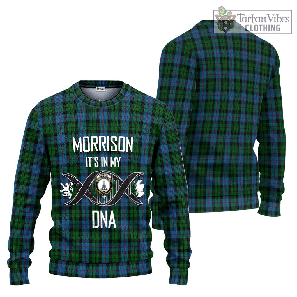 Morrison Society Tartan Knitted Sweater with Family Crest DNA In Me Style Unisex - Tartanvibesclothing Shop