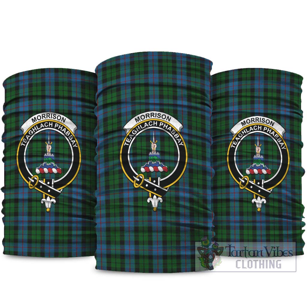 Morrison Society Tartan Neck Gaiters, Tartan Bandanas, Tartan Head Band with Family Crest