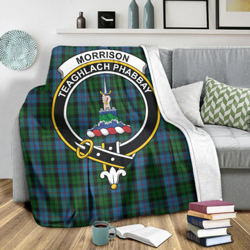 Morrison Society Tartan Blanket with Family Crest