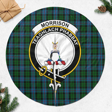 Morrison Society Tartan Christmas Tree Skirt with Family Crest