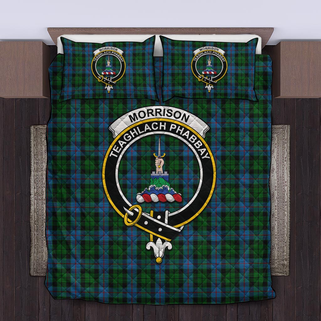 Morrison Society Tartan Quilt Bed Set with Family Crest Twin - Tartan Vibes Clothing