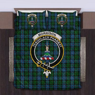 Morrison Society Tartan Quilt Bed Set with Family Crest