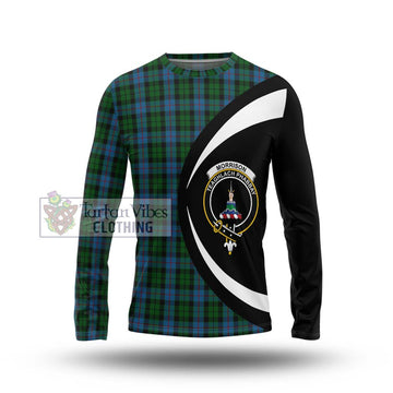 Morrison Society Tartan Long Sleeve T-Shirt with Family Crest Circle Style