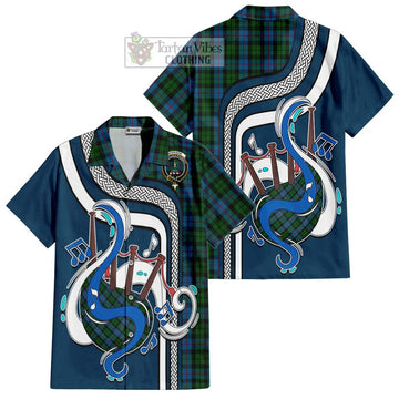 Morrison Society Tartan Short Sleeve Button Shirt with Epic Bagpipe Style