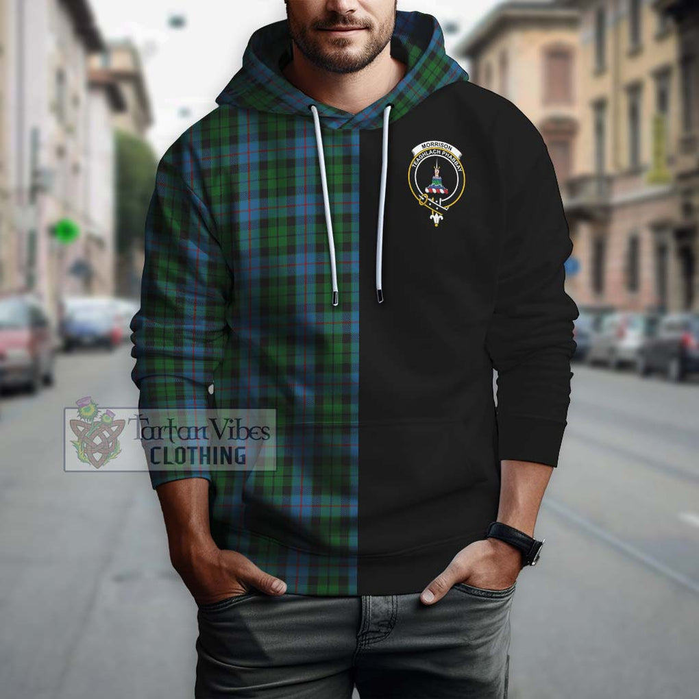 Morrison Society Tartan Hoodie with Family Crest and Half Of Me Style Zip Hoodie - Tartanvibesclothing Shop