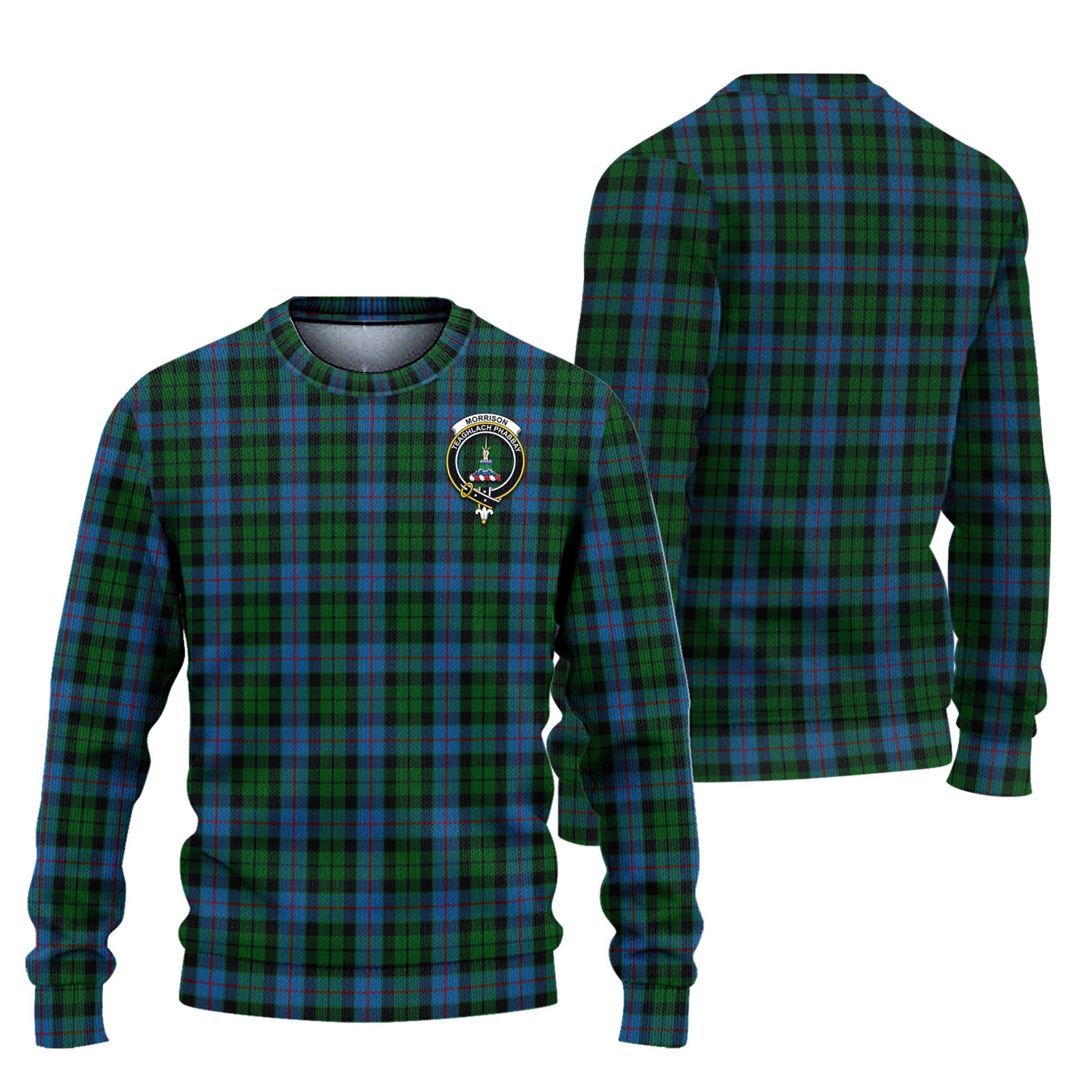 Morrison Society Tartan Knitted Sweater with Family Crest Unisex - Tartanvibesclothing