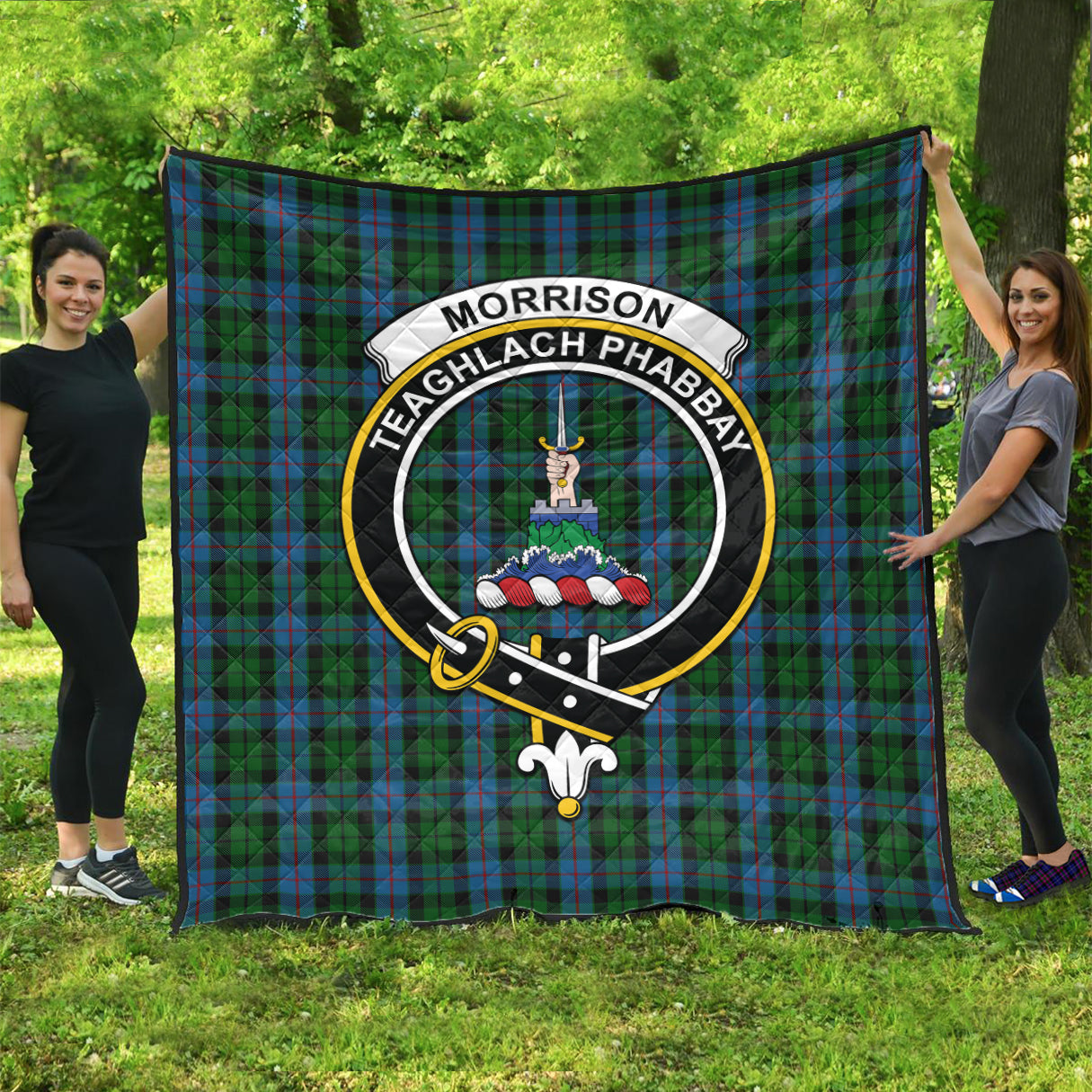 morrison-society-tartan-quilt-with-family-crest