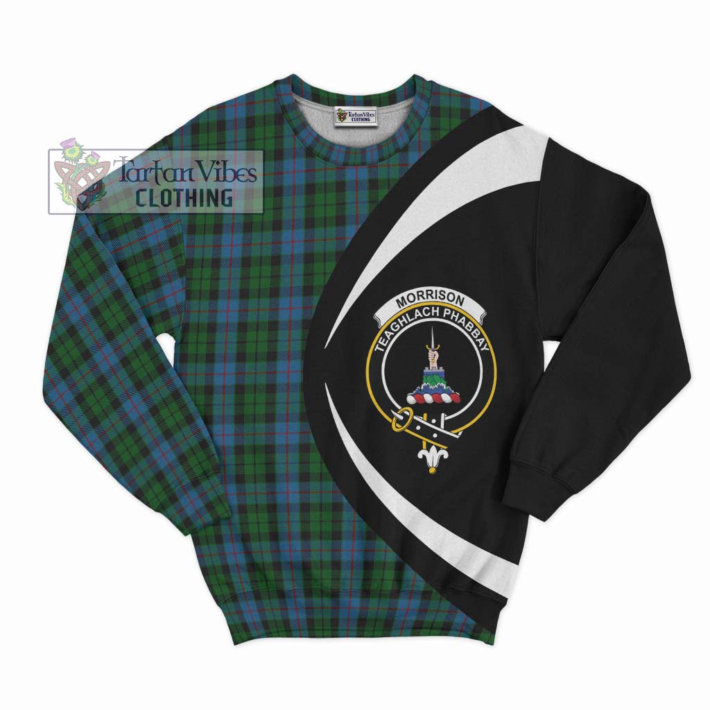 Morrison Society Tartan Sweatshirt with Family Crest Circle Style Unisex - Tartan Vibes Clothing