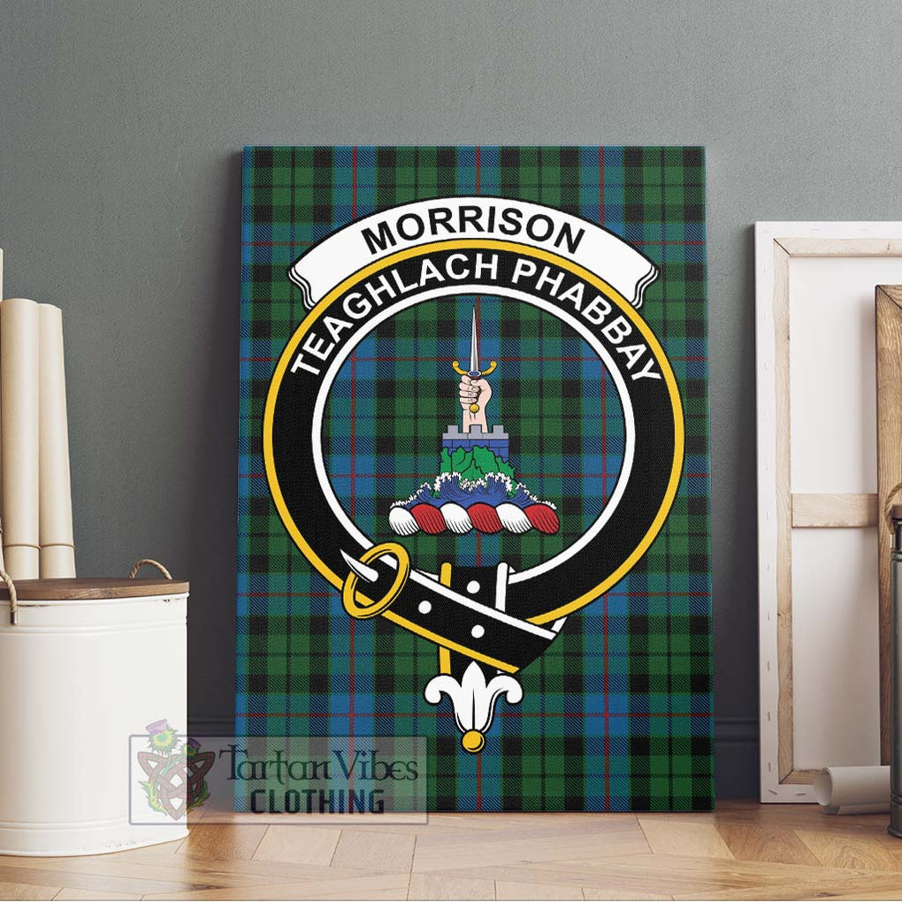 Morrison Society Tartan Canvas Print Wall Art with Family Crest Without Frame - Tartan Vibes Clothing