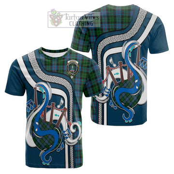 Morrison Society Tartan Cotton T-shirt with Epic Bagpipe Style