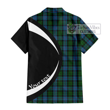 Morrison Society Tartan Short Sleeve Button Up with Family Crest Circle Style