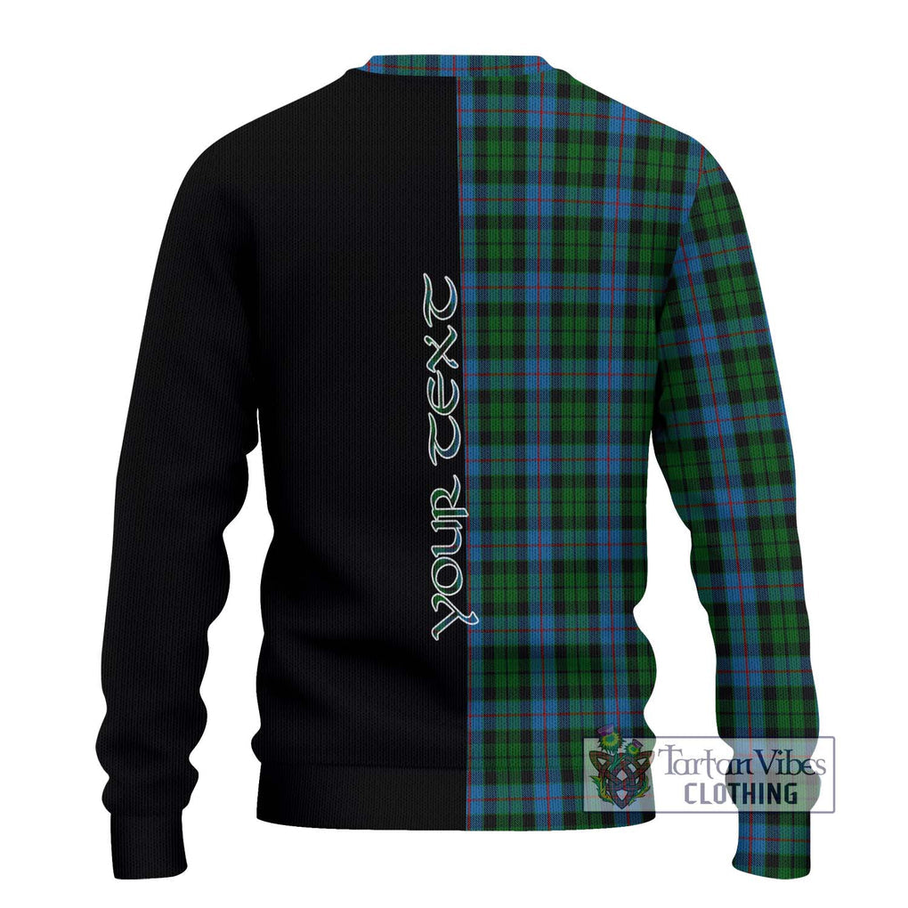 Morrison Society Tartan Knitted Sweater with Family Crest and Half Of Me Style - Tartanvibesclothing Shop