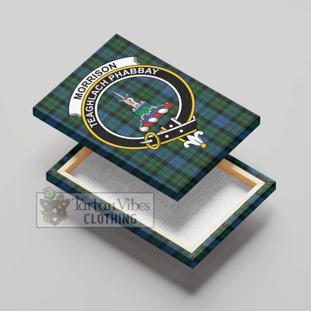 Morrison Society Tartan Canvas Print Wall Art with Family Crest - Tartan Vibes Clothing