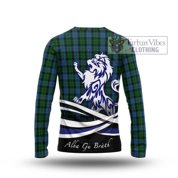 Morrison Society Tartan Long Sleeve T-Shirt with Alba Gu Brath Regal Lion Emblem