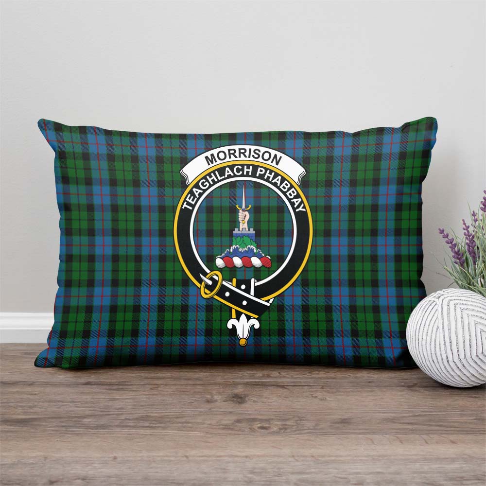 Morrison Society Tartan Pillow Cover with Family Crest Rectangle Pillow Cover - Tartanvibesclothing