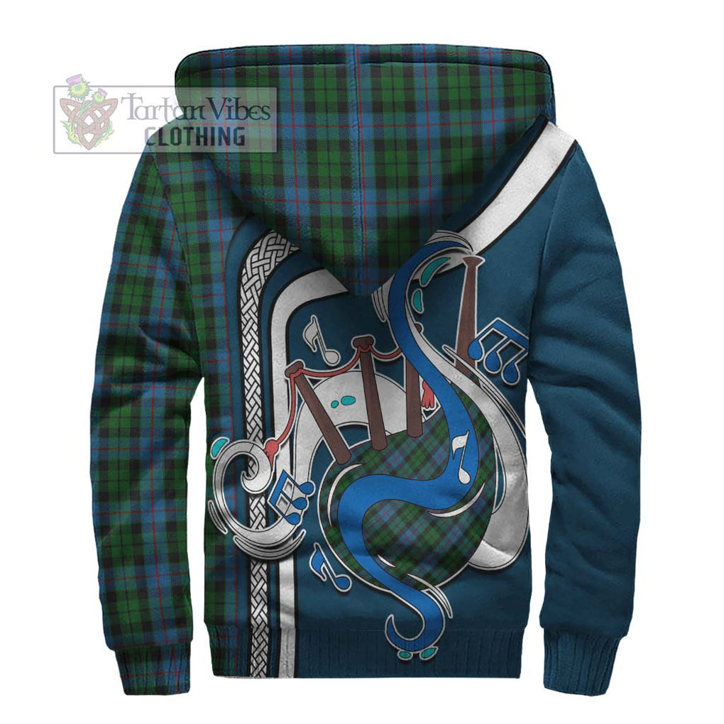 Morrison Society Tartan Sherpa Hoodie with Epic Bagpipe Style - Tartanvibesclothing Shop