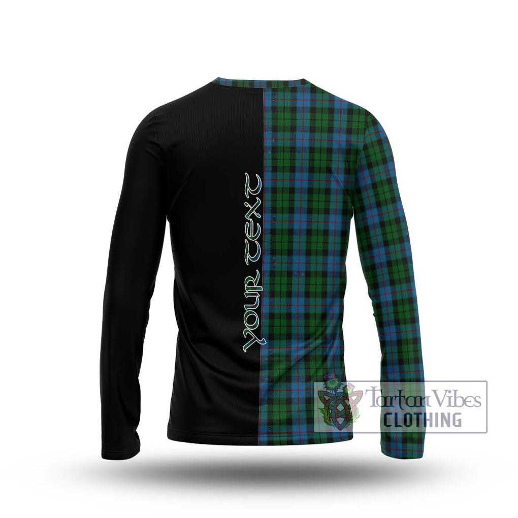 Morrison Society Tartan Long Sleeve T-Shirt with Family Crest and Half Of Me Style - Tartanvibesclothing Shop