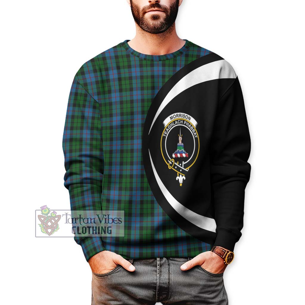 Morrison Society Tartan Sweatshirt with Family Crest Circle Style - Tartan Vibes Clothing