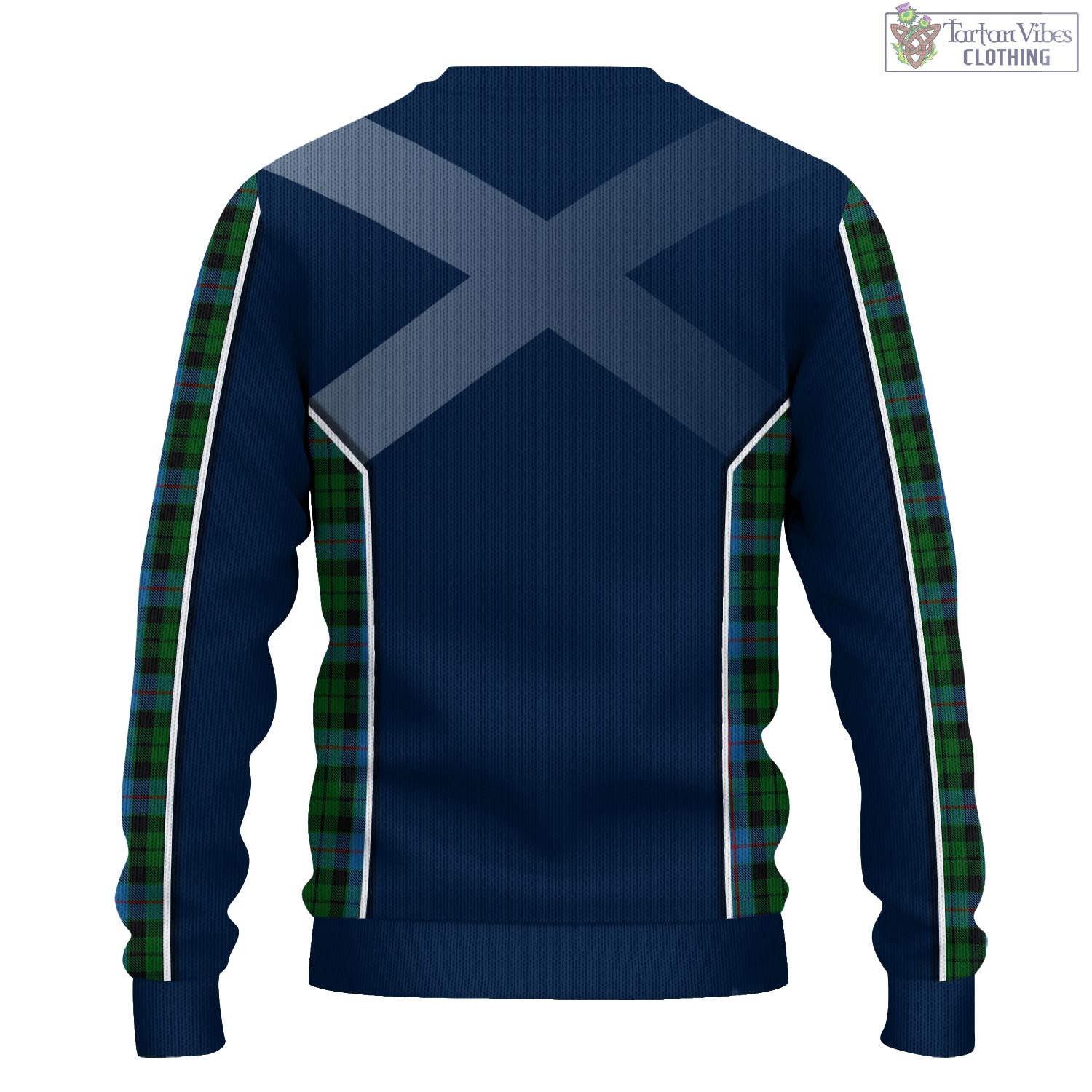 Tartan Vibes Clothing Morrison Society Tartan Knitted Sweatshirt with Family Crest and Scottish Thistle Vibes Sport Style