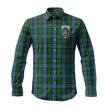 Morrison Society Tartan Long Sleeve Button Up Shirt with Family Crest