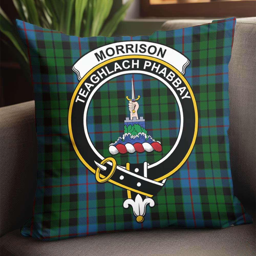 Morrison Society Tartan Pillow Cover with Family Crest - Tartanvibesclothing