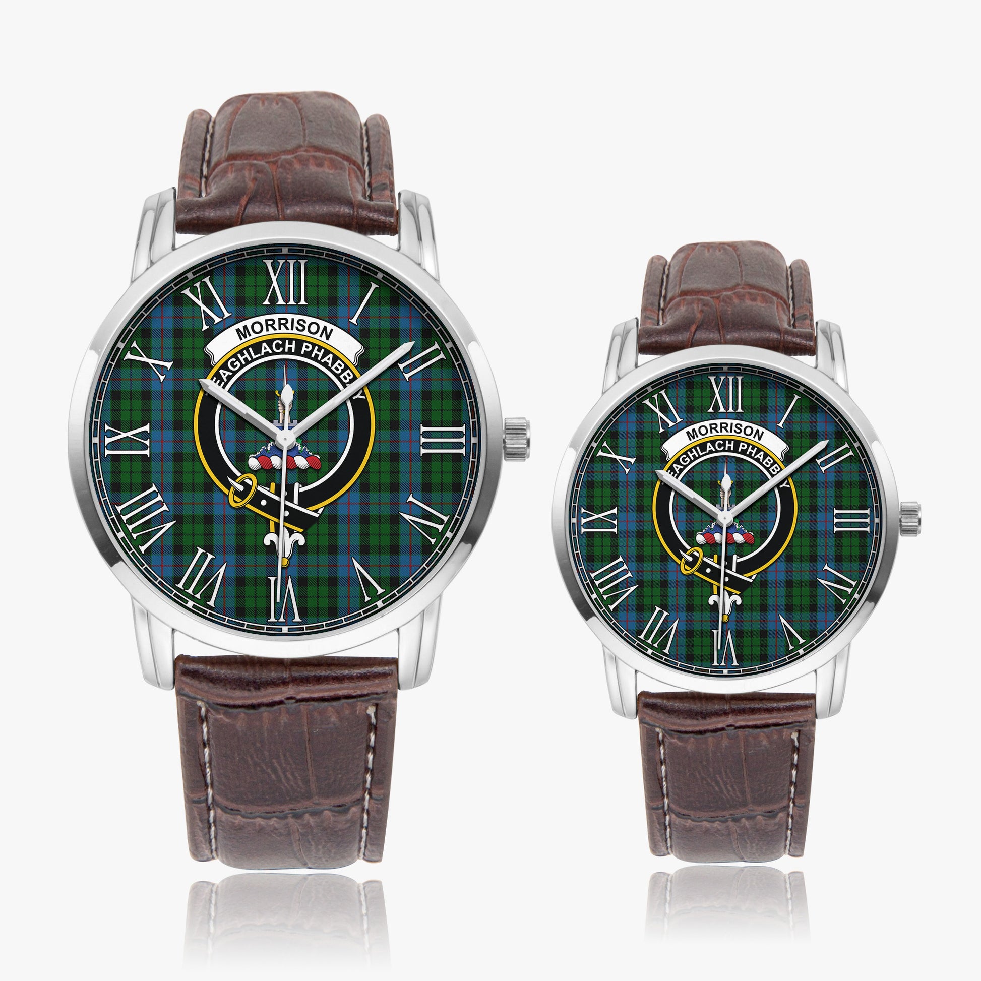 Morrison Society Tartan Family Crest Leather Strap Quartz Watch - Tartanvibesclothing