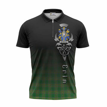 Morrogh Irish Clan Zipper Polo Shirt with Coat of Arms Erin Go Bragh Celtic Inspired Unisex - Tartan Vibes Clothing