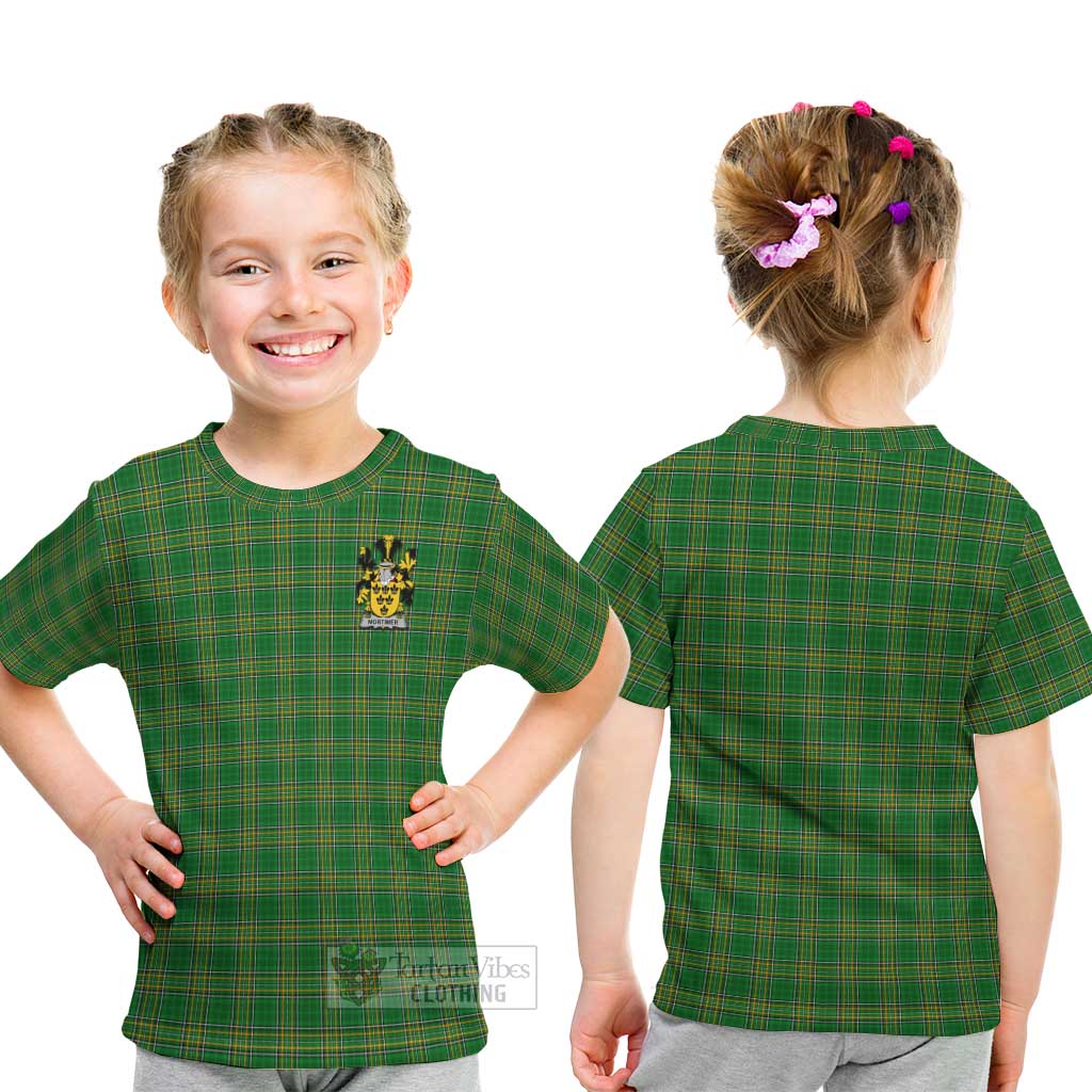 Mortimer Irish Clan Tartan Kid T-Shirt with Coat of Arms - Tartan Vibes Clothing