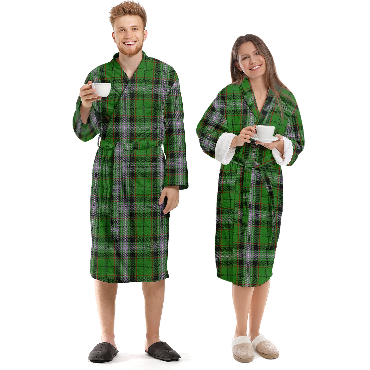 Moss Tartan Bathrobe Unisex S - Tartan Vibes Clothing