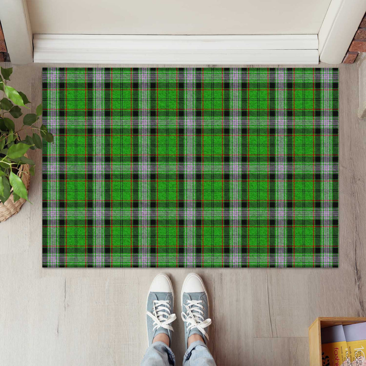 Moss Tartan Rubber Doormat - Tartan Vibes Clothing