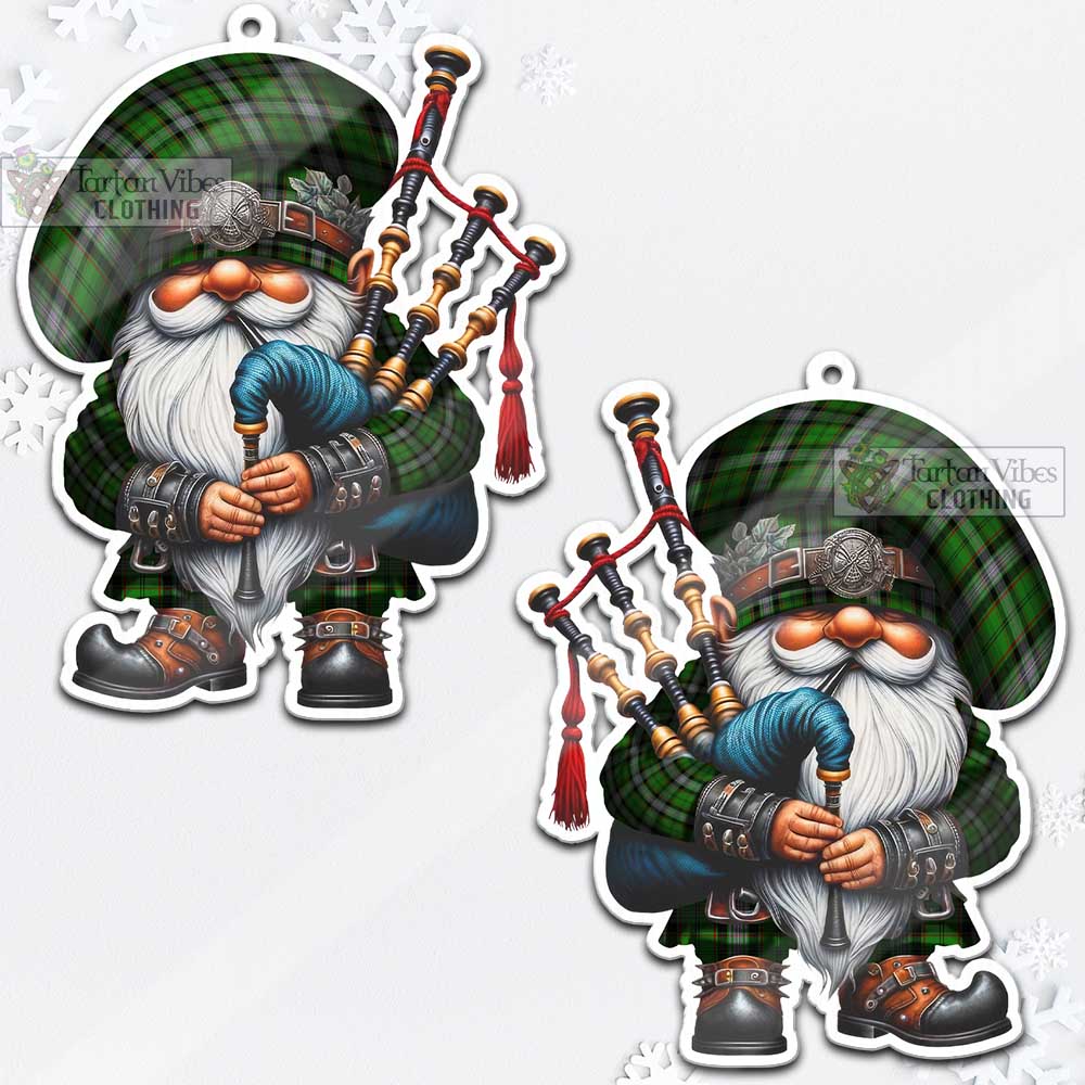 Tartan Vibes Clothing Moss Tartan Badpiper Gnome Christmas Ornament