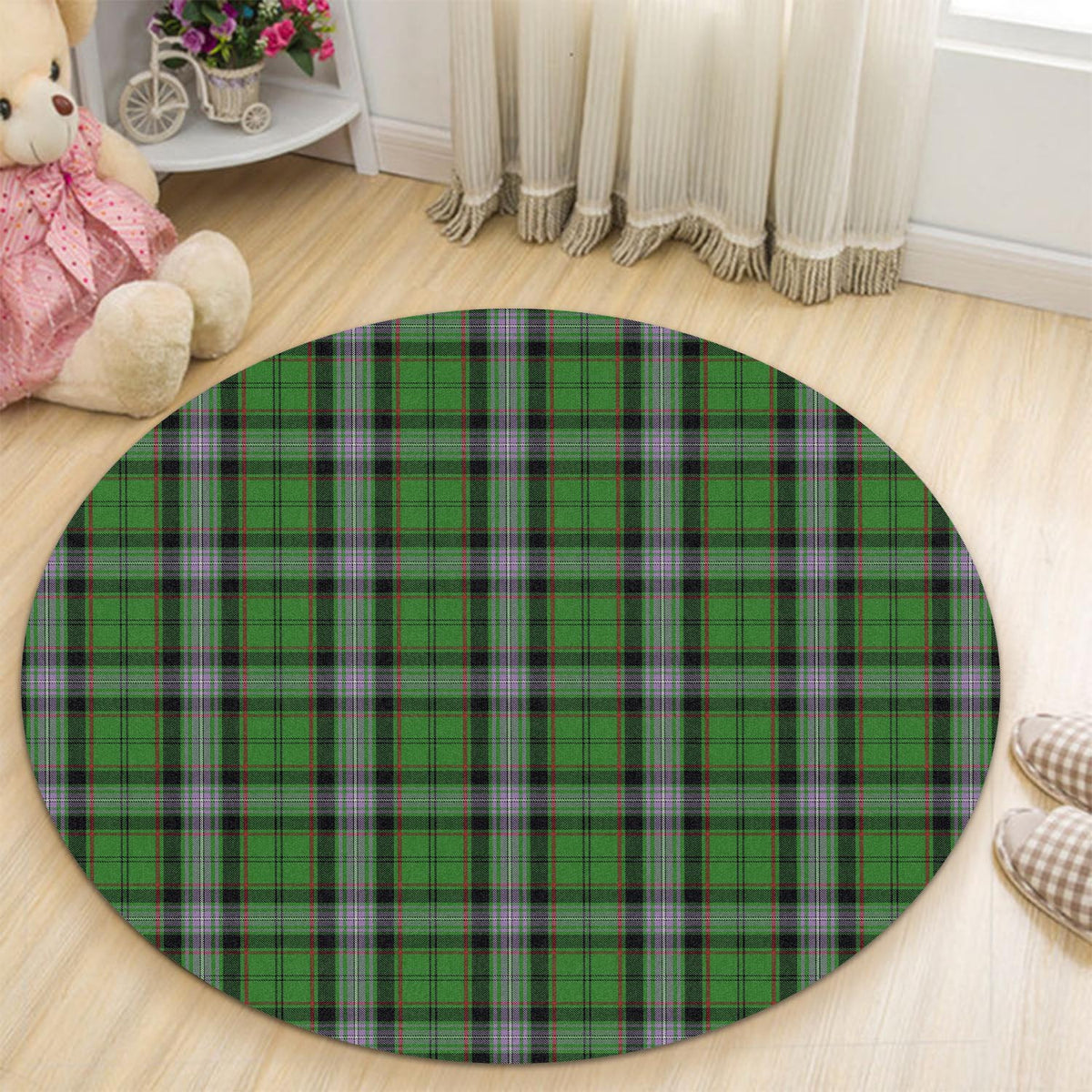 Moss Tartan Round Rug - Tartan Vibes Clothing