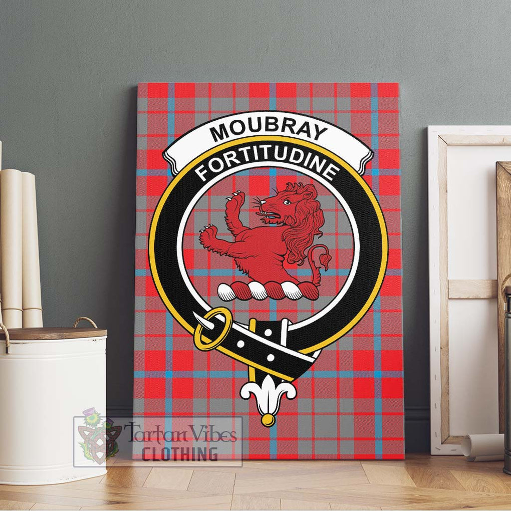 Moubray Tartan Canvas Print Wall Art with Family Crest Without Frame - Tartan Vibes Clothing