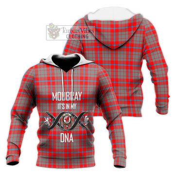 Moubray Tartan Knitted Hoodie with Family Crest DNA In Me Style