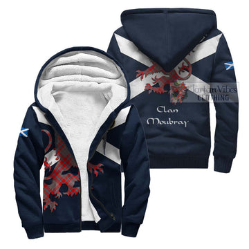 Moubray Tartan Lion Rampant Sherpa Hoodie Proudly Display Your Heritage with Alba Gu Brath and Clan Name Unisex S - Tartan Vibes Clothing