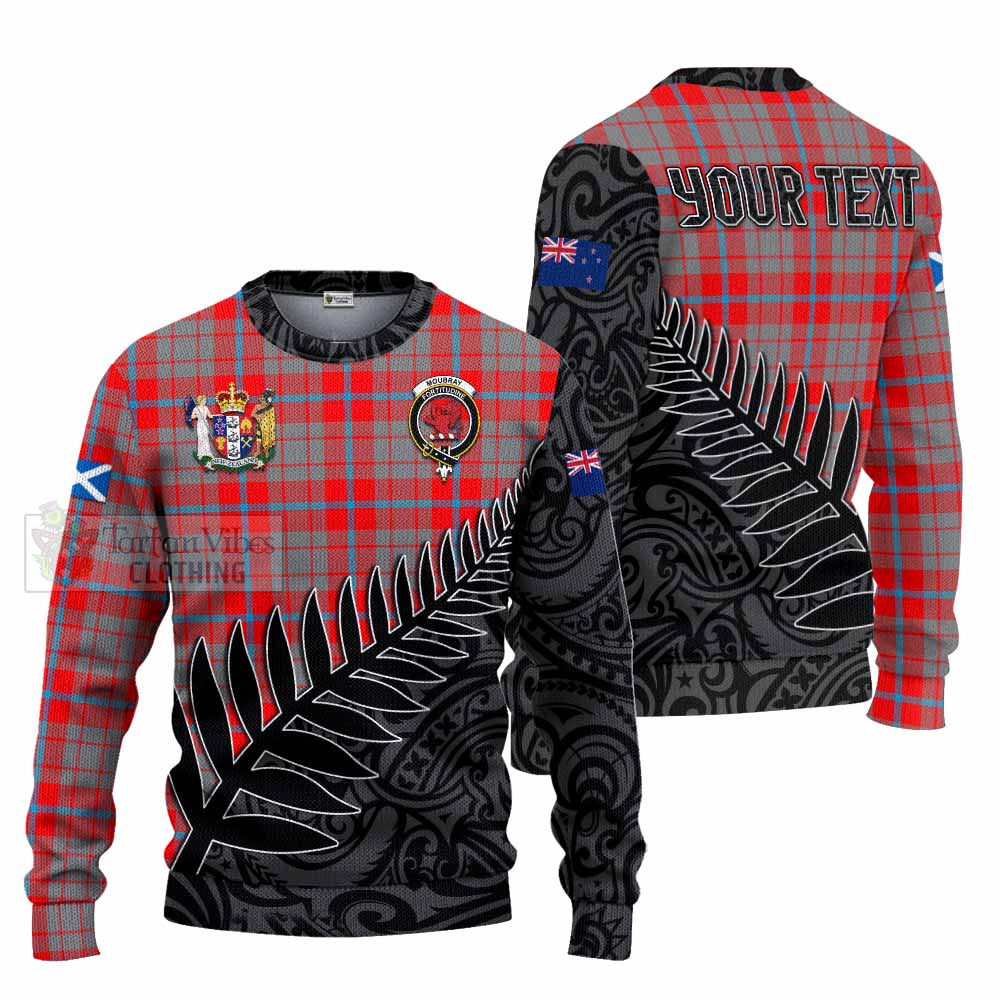 Tartan Vibes Clothing Moubray Crest Tartan Knitted Sweater with New Zealand Silver Fern Half Style