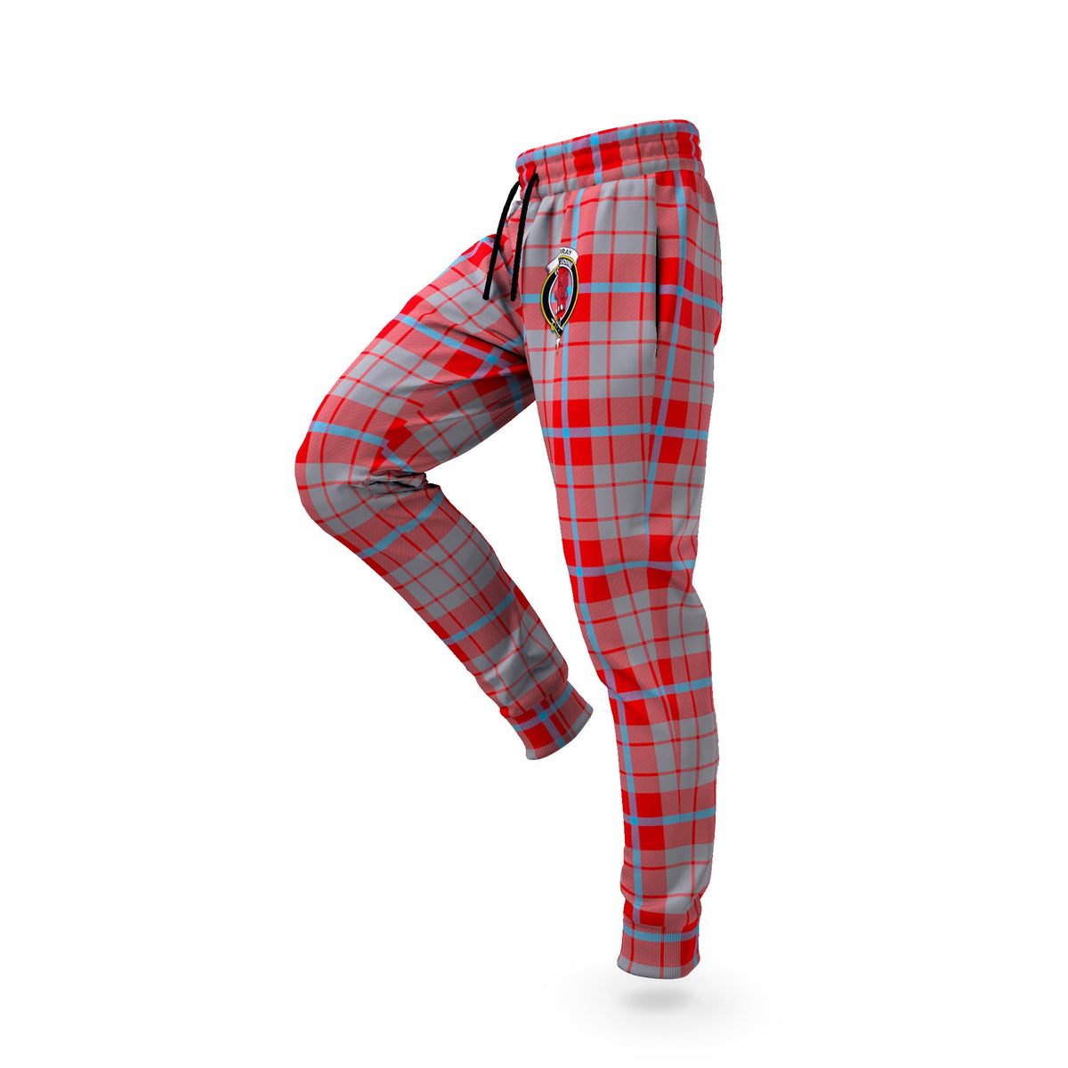 Moubray Tartan Joggers Pants with Family Crest S - Tartan Vibes Clothing