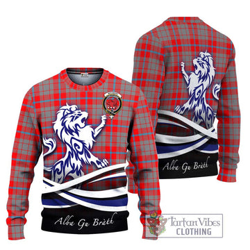 Moubray Tartan Ugly Sweater with Alba Gu Brath Regal Lion Emblem