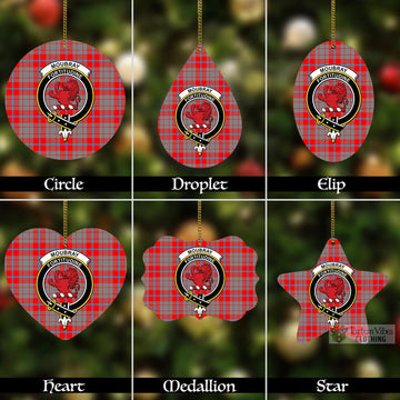 Moubray Tartan Christmas Aluminium Ornament with Family Crest