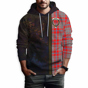 Moubray Tartan Family Crest Hoodie Alba Gu Brath Be Brave Lion Ancient Style Pullover Hoodie - Tartan Vibes Clothing