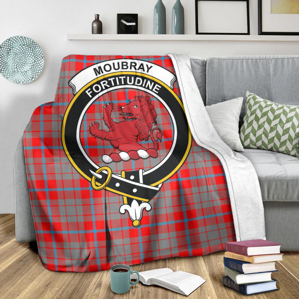 Moubray Tartan Blanket with Family Crest X-Large 59 x 79 inches 150 x 200 cm - Tartan Vibes Clothing
