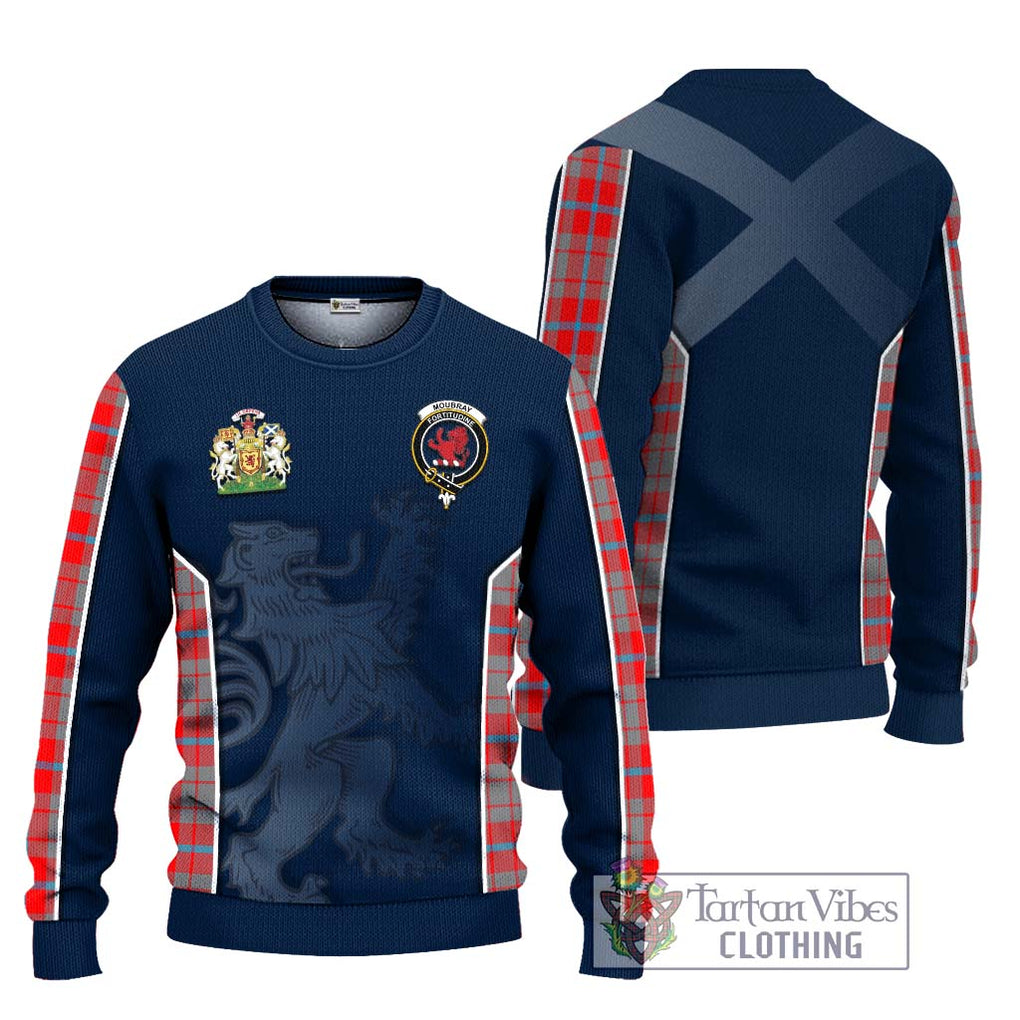 Moubray Tartan Knitted Sweater with Family Crest and Lion Rampant Vibes Sport Style Unisex - Tartan Vibes Clothing