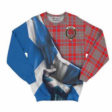 Moubray Tartan Sweatshirt with Family Crest Scotland Patriotic Style Unisex - Tartan Vibes Clothing