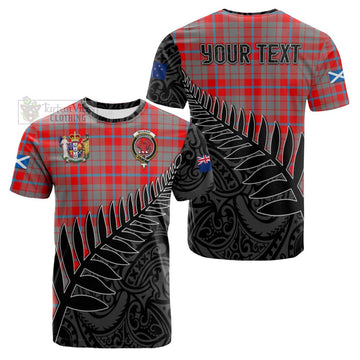 Moubray Crest Tartan Cotton T-shirt with New Zealand Silver Fern Half Style Kid's Shirt - Tartan Vibes Clothing